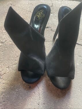 Black Open-Toe High Heels